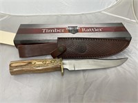 Timber Rattler Custom Steel Knife w/Sheath