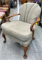 Wood Framed Upholstered Chair.  NO SHIPPING