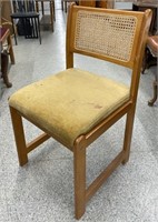 Wood Frame Chair w/Caning Detail On Back.  NO