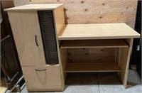 MDF Desk w/Keyboard Tray, Storage Cupboard/Drawer