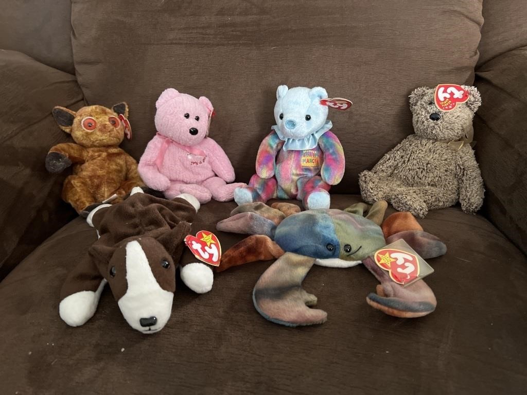 Collection of (6) Vintage Beanie Babies (all