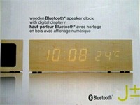 J+ Stylish W1 Wooden Bluetooth Alarm Clock Speaker