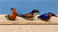 3 Hand Painted Birds From Nelcraft Africa Art