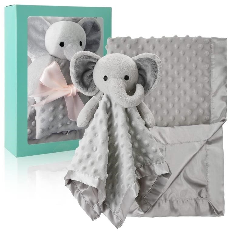 Pro Goleem Baby Blanket with Gray Elephant Securit