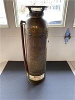 Vintage Lrg Solid  Brass Fire Extinguisher