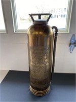 Vintage Lrg Solid Brass Fire Extinguisher