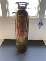 Vintage Lrg Solid Brass Fire Extinguisher