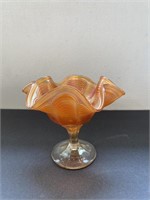 Vintage Fancy Carnival Glass Compote