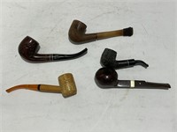 Lot of five tobacco pipes - silver Duke, Dr.
