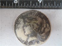 Old, Old Worn Liberty Silver Dollar