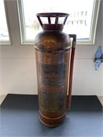 Vintage Lrg Solid Brass Fire Extinguisher