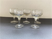 (5) pcs Crystal Glasses with Eagles