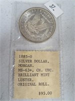 1885-O Morgan Silver Dollar, old estimate