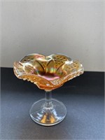 Vintage Carnival Glass Compote