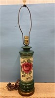 Ceramic Base Floral Lamp (28"H). NO SHIPPING