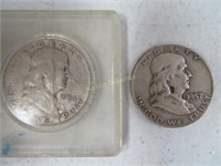 1954 & 1957 Franklin Half Dollars