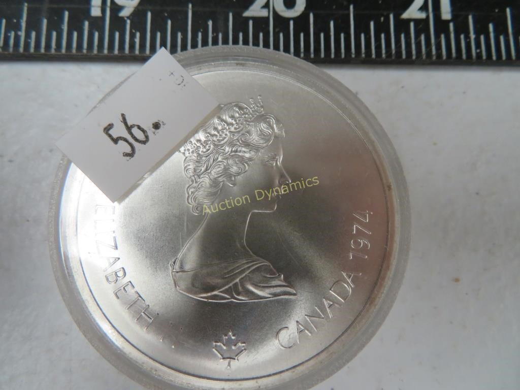 1974 Canada $10 Silver Olympiade Zeus Coin