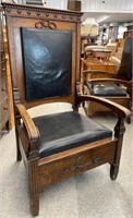 Massive Oak Odd Fellows Chair (30"W x 26"D x