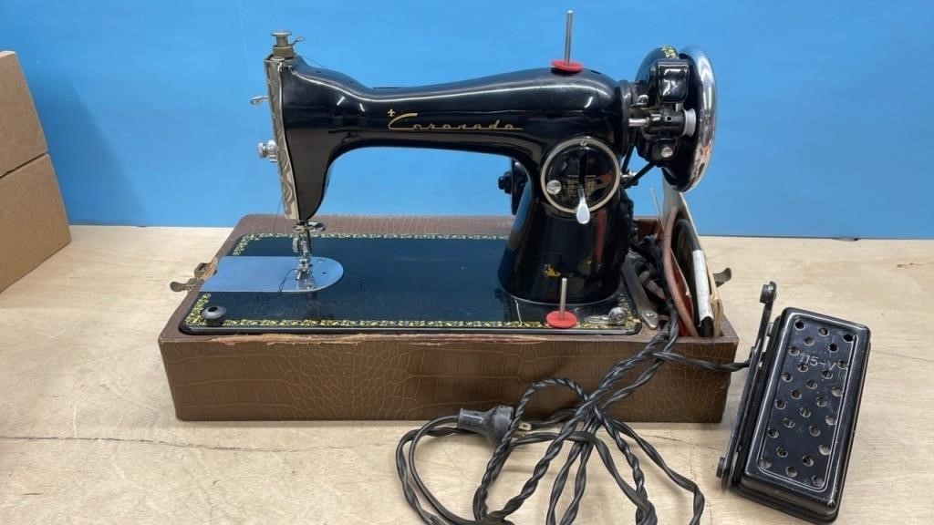 Vintage Coronado Sewing Machine w/Case. NO