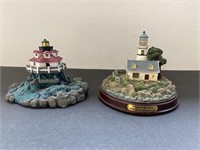 (2) Lighthouse Figurines