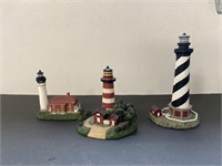 (3) Collectible Lighthouse Statues