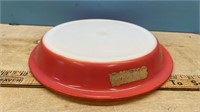 Pyrex Pie Plate w/Traditional Bandge Tape Name