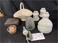 Lamp Shades, Ceramic Basket, Clamp