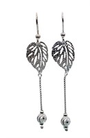 925 Sterling Silver Leaf Earrings