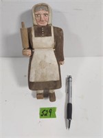 Wooden Handcarved Amish woman