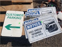 8- 19" Face Shield Signs & Customer Parking Alum