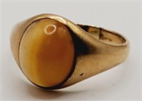 (JL) 14kt Yellow Gold Agate Ring (size 7) (5.6