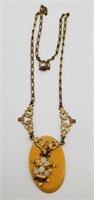 (YZ) Art Deco Bakelite Necklace (14" long)