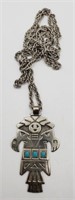 (YZ) Bell Nickel Silver Kachina Zuni Necklace