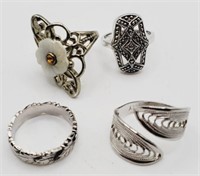 (YZ) Silvertone Rings (sizes 7 and 8)