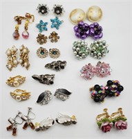 (YZ) vtg Clip-on and Screw-on Earrings (1/2" to