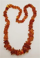 (NO) Baltic Amber Chip Necklace (26" long)