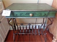 Green and Metal Accent Table