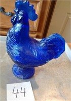 Blue Glass Chicken Candy Bowl