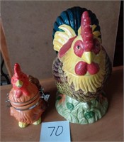 Chicken Cookie Jar and Small Jar