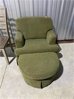 Green chair with stool good condition