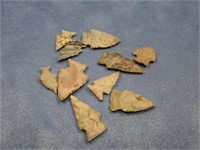 Group Of Ten Arrowhead Artifacts