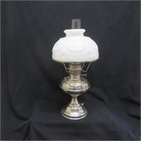 Rayo Oil Lamp base w / Milk glass shade