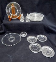 Candlewick Glass - 6" Plates (8) - Coasters (4)