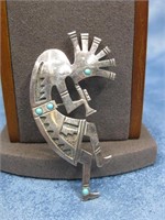 Sterling Silver Kokopelli Pendant Brooch Hallmark