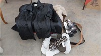 Xl womens leather jacket, boots, heels & flip flop
