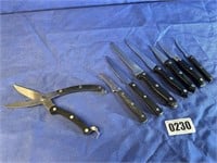 Knife Assortment, 7 Knives & Food Scissors