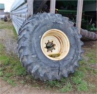 Pair of Combine Tires on Rims