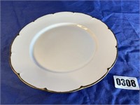 Plate, White w/Gold Rim, 12.5"Diameter