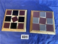 Trivets, Wood & Tile: 7.5" Square, Qty:2