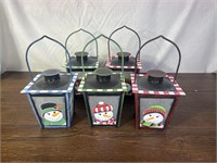 Christmas Snowman Lanterns Set of 5